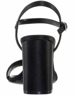 NINA Haven Black Luster Satin Sandals -Deals Shoes Store 827670430 5 720x928