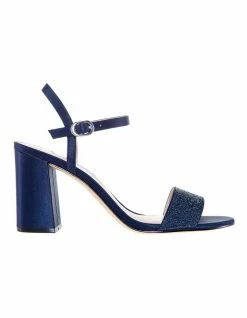 NINA Haven Navy Luster Satin Sandals
