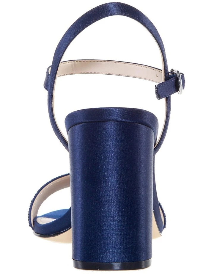 NINA Haven Navy Luster Satin Sandals 5 NINA Haven Navy Luster Satin Sandals - Image 5