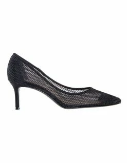 NINA Niley Black Luster Satin Heeled shoes