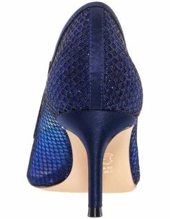 NINA Niley Navy Luster Satin Heeled shoes -Deals Shoes Store 827670790 5 720x928