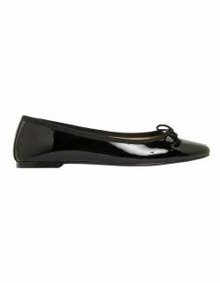 Jane Debster Fonteyn Black Patent Flat Shoes