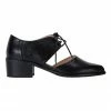 Jane Debster Exhibit Black Oil Heeled Shoes