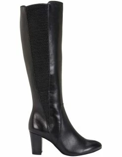 Jane Debster Knight Black Hi Shine Boots