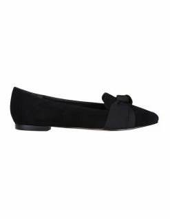 Jane Debster Tango Black Suede Flat Shoes