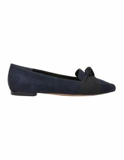 Jane Debster Tango Navy Suede Flat Shoes