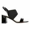 Jane Debster Petal Black Patent /Elastic Sandals