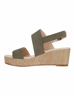 Jane Debster Caitlin Khaki Nubuck Sandals -Deals Shoes Store 830202760 3 720x928
