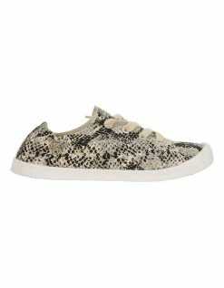 Sandler Link Taupe Snake Canvas Sneakers