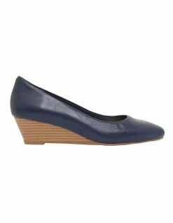 Sandler Henry Navy Glove Heeled Shoes