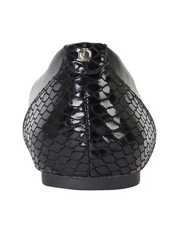 Sandler Gemini Black Glove/Snake Flat Shoes 4 Sandler Gemini Black Glove/Snake Flat Shoes - Image 4