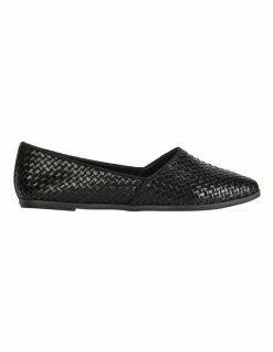 Sandler Shift Black Plait Flat Shoes
