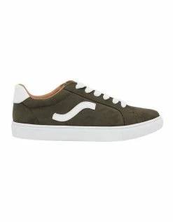 Sandler Swerve Khaki Micro Suede Sneakers
