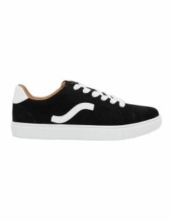 Sandler Swerve Black Micro/White Sneakers