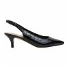 Sandler Nina Black Patent Croc Heeled Shoes