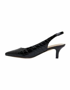 Sandler Nina Black Patent Croc Heeled Shoes -Deals Shoes Store 830584990 3 720x928