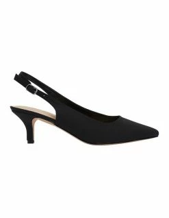 Sandler Nina Black Fabric Heeled Shoes