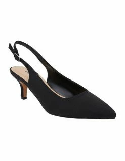 Sandler Nina Black Fabric Heeled Shoes -Deals Shoes Store 830585440 2 720x928