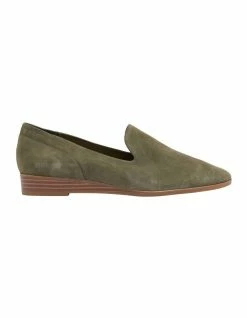 Sandler Talbot Khaki Suede Flat Shoes