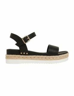 Sandler Wander Black Smooth Sandals