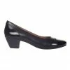 Wide Steps Acton Black Patent/Kid Heeled Shoes