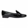 Wide Steps Castle Black Crinkle Patent Flat Shoes