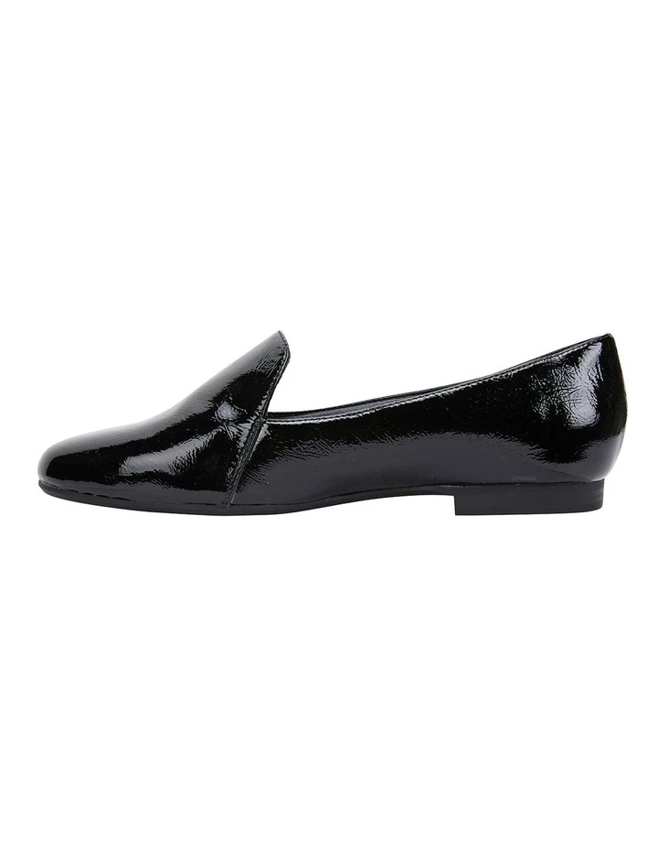 Wide Steps Castle Black Crinkle Patent Flat Shoes 3 Wide Steps Castle Black Crinkle Patent Flat Shoes - Image 3