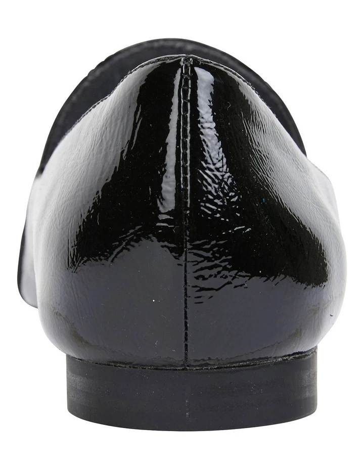 Wide Steps Castle Black Crinkle Patent Flat Shoes 5 Wide Steps Castle Black Crinkle Patent Flat Shoes - Image 5