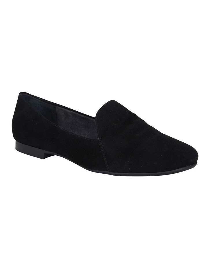 Wide Steps Castle Black Suede Flat Shoes 2 Wide Steps Castle Black Suede Flat Shoes - Image 2