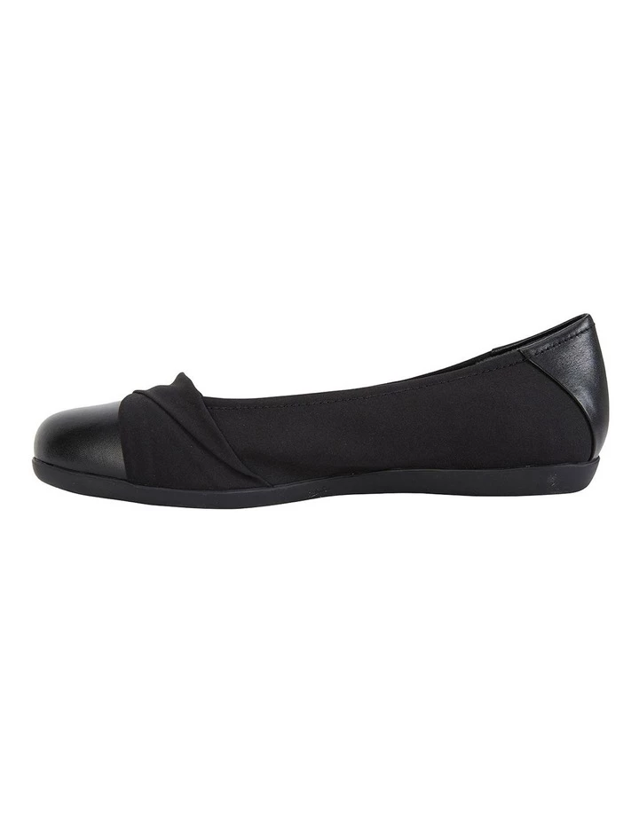 Wide Steps Fenton Black Glove/Fabric Flat Shoes 3 Wide Steps Fenton Black Glove/Fabric Flat Shoes - Image 3