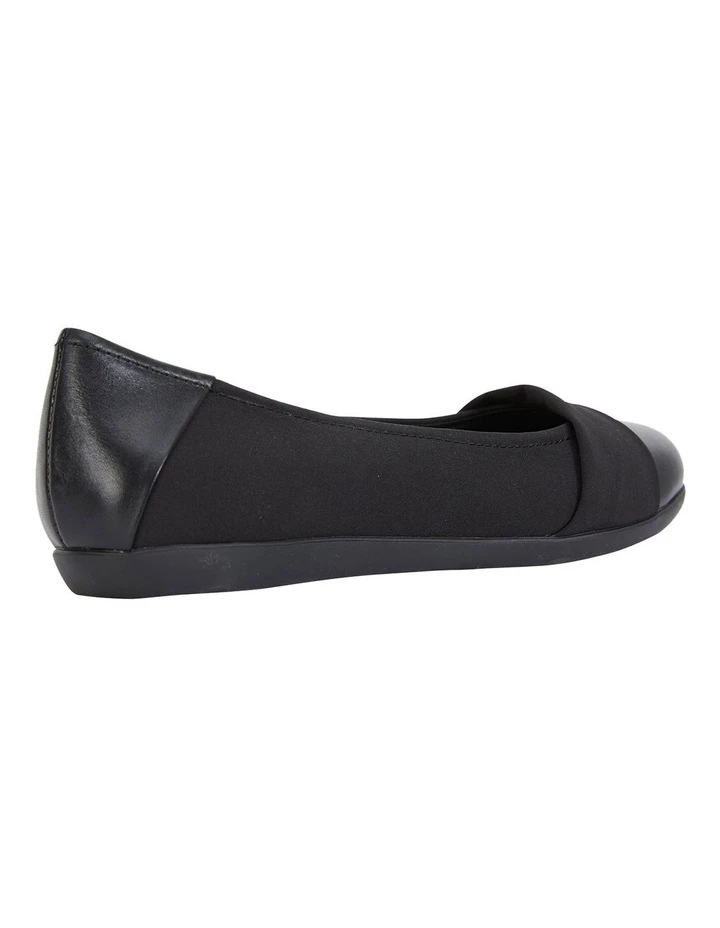 Wide Steps Fenton Black Glove/Fabric Flat Shoes 4 Wide Steps Fenton Black Glove/Fabric Flat Shoes - Image 4