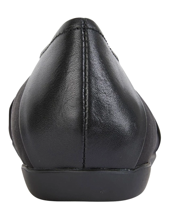 Wide Steps Fenton Black Glove/Fabric Flat Shoes 5 Wide Steps Fenton Black Glove/Fabric Flat Shoes - Image 5