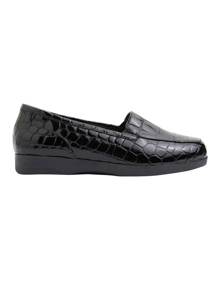 Wide Steps Verse Black Patent Croc Flat Shoes 1 Wide Steps Verse Black Patent Croc Flat Shoes
