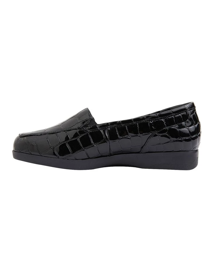 Wide Steps Verse Black Patent Croc Flat Shoes 3 Wide Steps Verse Black Patent Croc Flat Shoes - Image 3