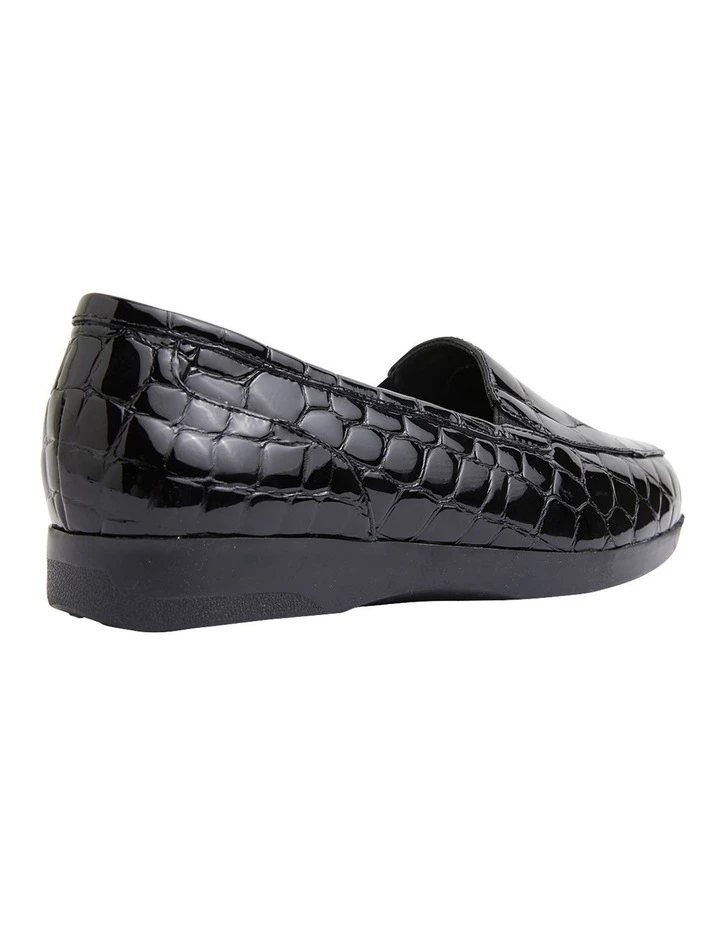 Wide Steps Verse Black Patent Croc Flat Shoes 4 Wide Steps Verse Black Patent Croc Flat Shoes - Image 4