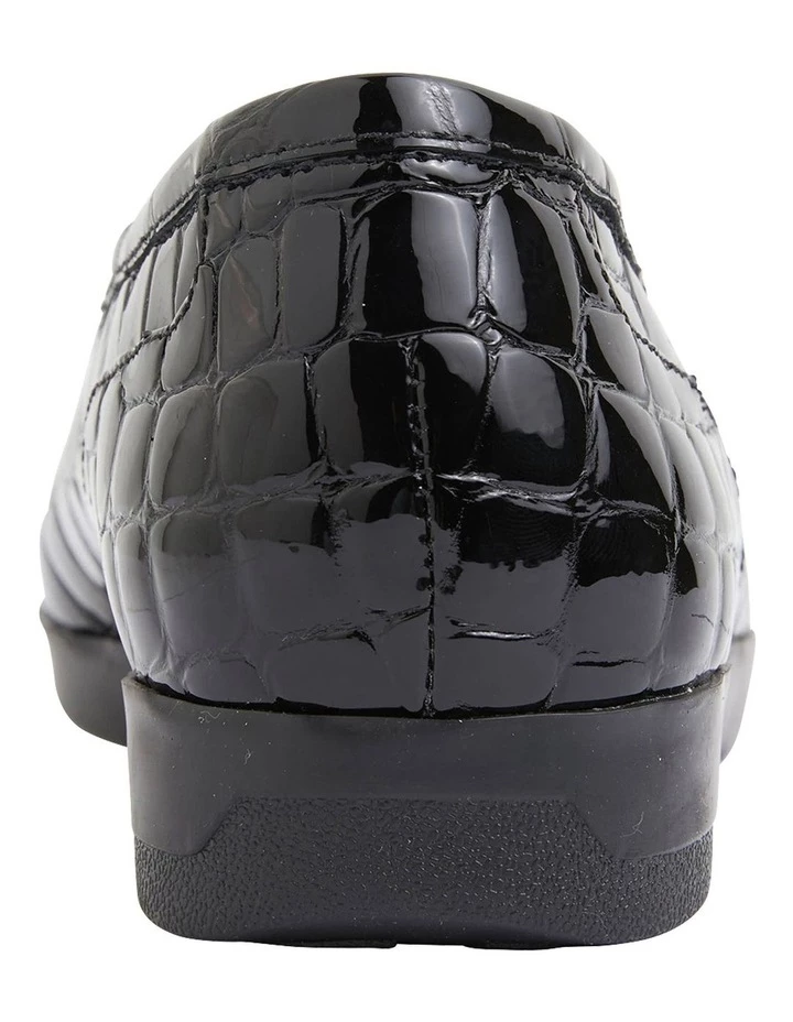 Wide Steps Verse Black Patent Croc Flat Shoes 5 Wide Steps Verse Black Patent Croc Flat Shoes - Image 5