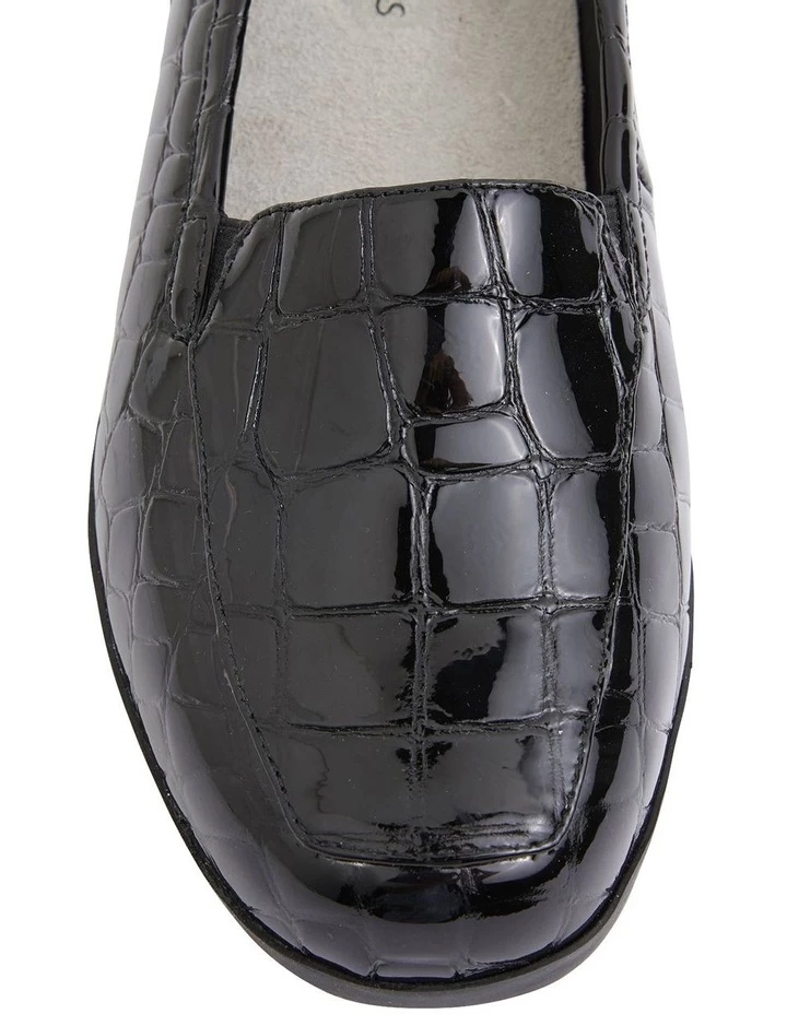 Wide Steps Verse Black Patent Croc Flat Shoes 7 Wide Steps Verse Black Patent Croc Flat Shoes - Image 7