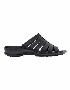Deals Shoes Store 11 Wide Steps Canal Black Elastic/Glove Sandal