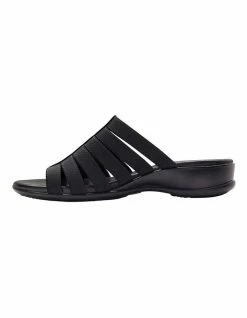 Wide Steps Canal Black Elastic/Glove Sandal -Deals Shoes Store 830703160 3 720x928