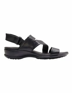 Wide Steps Caine Black Glove Sandal