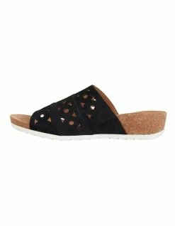 Wide Steps Dante Black Nubuck Sandal -Deals Shoes Store 830704150 3 720x928