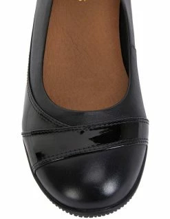 Wide Steps Virgo Black Glove / Patent Flat Shoes -Deals Shoes Store 830724760 7 720x928