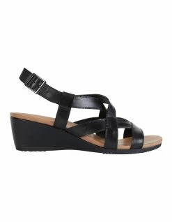 Wide Steps Miriam Black Glove Sandal