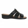 Wide Steps Pamela Black Glove Sandal