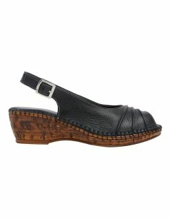 Wide Steps Dex Black Glove Sandal