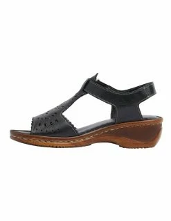 Wide Steps Dario Black Glove Sandal 9 Wide Steps Dario Black Glove Sandal -Deals Shoes Store 830735020 3 720x928