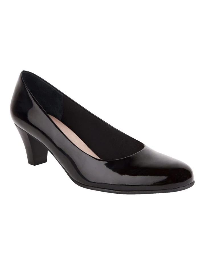 Easy Steps Linda Black Patent Heeled Shoes 2 Easy Steps Linda Black Patent Heeled Shoes - Image 2