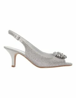 Easy Steps Anissa Silver Shimmer Fabric Sandal
