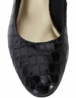 Easy Steps Marley Black Croc Print Heeled Shoes -Deals Shoes Store 830774170 7 720x928