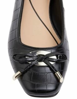 Easy Steps Tabbatha Black Croc Flat Shoes -Deals Shoes Store 830774530 7 720x928